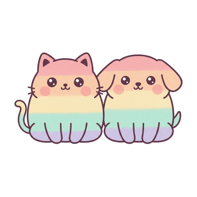 Cute cat and dog illustration welcoming you to Bud